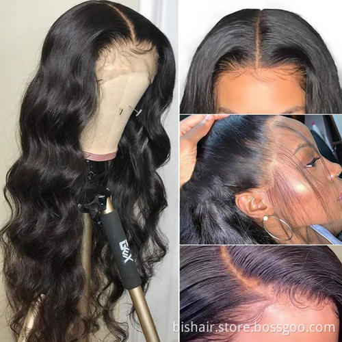 BIS Hair 13x1 T Front Lace Wig Brazilian Wave Real Human Hair Wig For Women 150% Density Natural Black Hair Wholesaler Discount